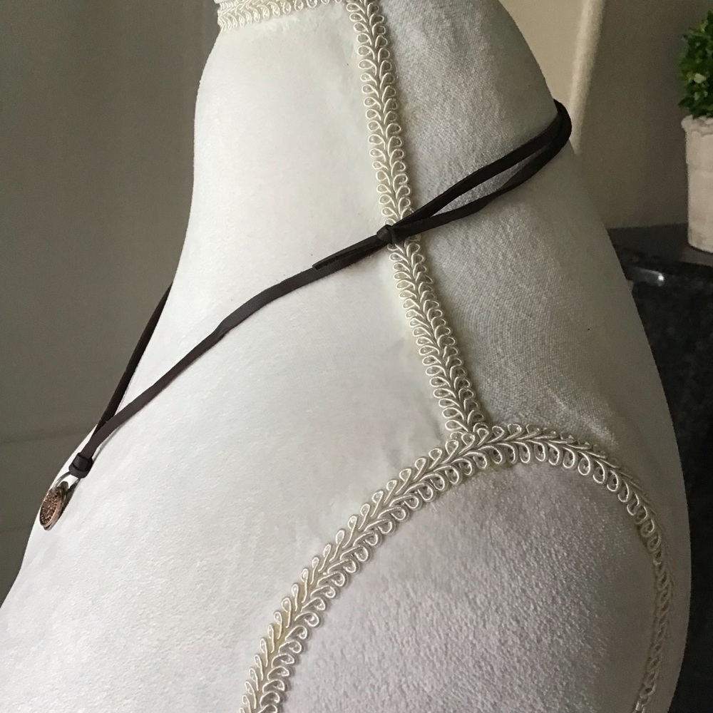 Leatherette ADJUSTABLE Necklace 3 Faux Coins Surfer Boho Style Unisex Slide NEW - Picture 13 of 13